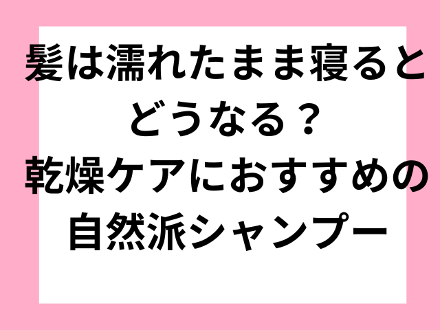 髪は濡れたまま寝るとどうなる？乾燥ケアにおすすめの自然派シャンプー